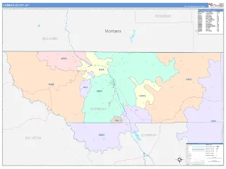 Sheridan County, WY ColorCast style ZIP Code wall map