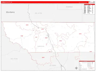 Sheridan County, WY RedLine style ZIP Code wall map