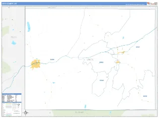 Uinta County, WY Business Reference style ZIP Code wall map