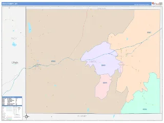 Uinta County, WY ColorCast style ZIP Code wall map