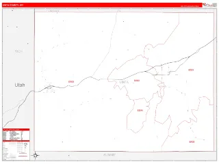 Uinta County, WY RedLine style ZIP Code wall map