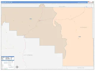Washakie County, WY ColorCast style ZIP Code wall map