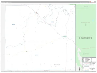 Weston County, WY Classic style ZIP Code wall map