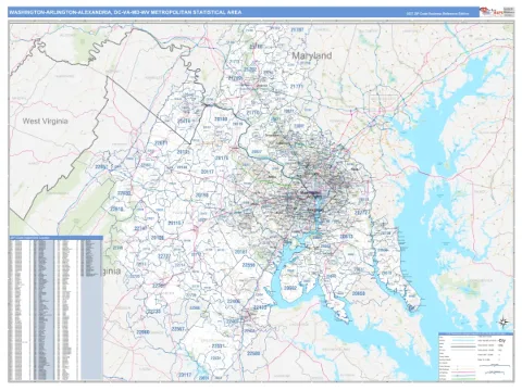 Washington-Arlington-Alexandria metro area map