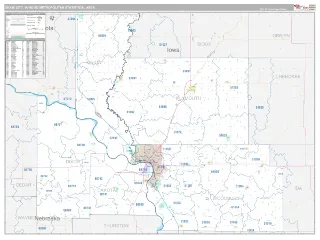 Sioux City Metro Area Classic style ZIP Code wall map