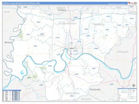 Evansville metro area map