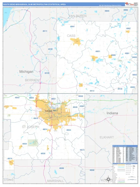 South Bend-Mishawaka metro area map