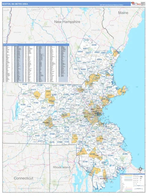 Boston-Cambridge-Newton metro area map