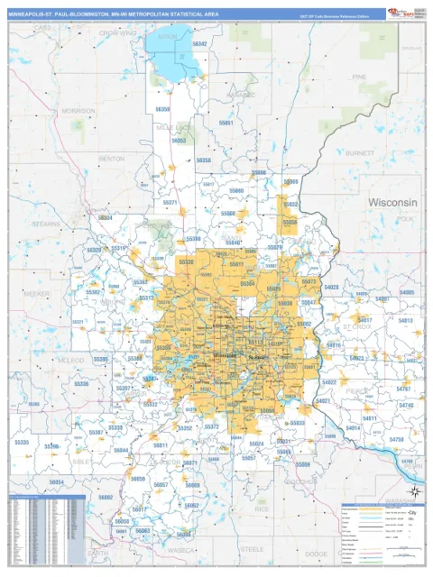 Minneapolis-St. Paul-Bloomington metro area map