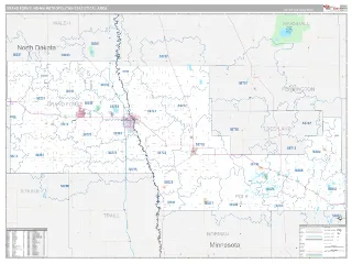 Grand Forks Metro Area Classic style ZIP Code wall map