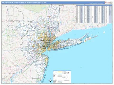 New York-Newark-Jersey City metro area map