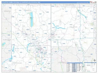 Youngstown-Warren-Boardman Metro Area Business Reference style ZIP Code wall map