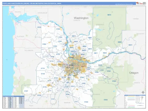 Portland-Vancouver-Hillsboro metro area map