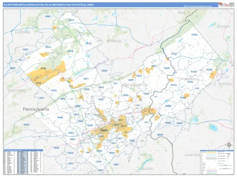 Allentown-Bethlehem-Easton metro area map
