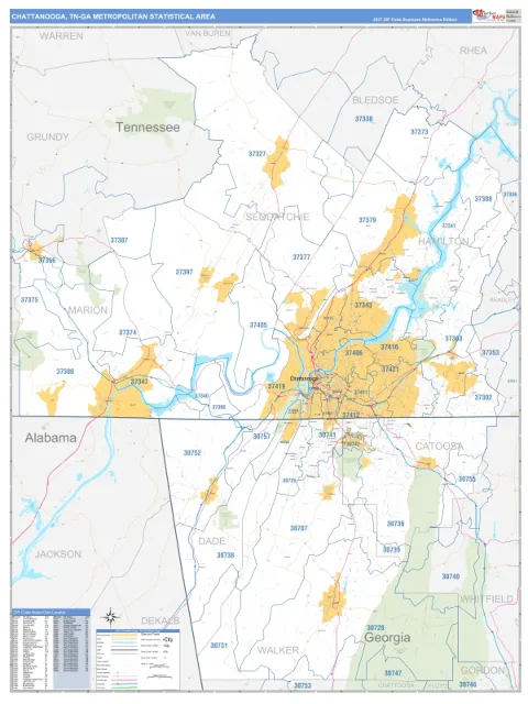 Chattanooga metro area map