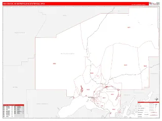 Anchorage Metro Area RedLine style ZIP Code wall map