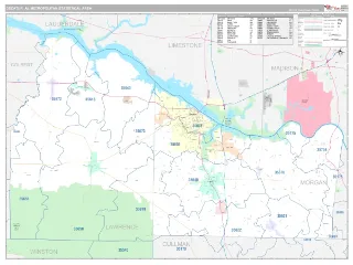 Decatur Metro Area Classic style ZIP Code wall map