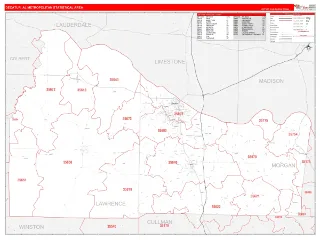 Decatur Metro Area RedLine style ZIP Code wall map