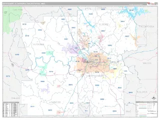 Montgomery Metro Area Classic style ZIP Code wall map