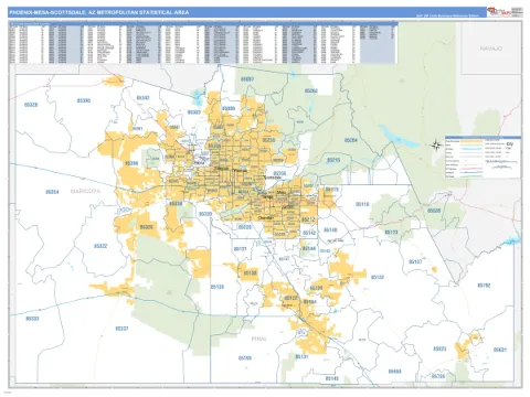 Phoenix-Mesa-Scottsdale metro area map