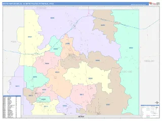 Sierra Vista-Douglas Metro Area ColorCast style ZIP Code wall map