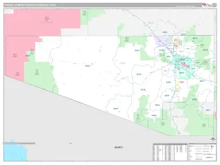 Tucson Metro Area Classic style ZIP Code wall map