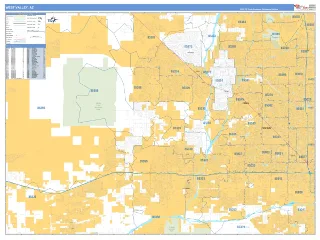 West Valley Metro Area Business Reference style ZIP Code wall map