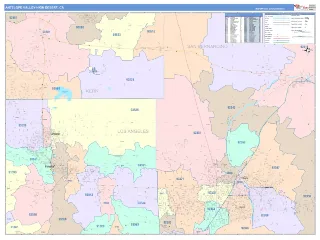 Antelope Valley-High Desert Metro Area ColorCast style ZIP Code wall map