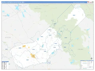 Madera Metro Area Business Reference style ZIP Code wall map