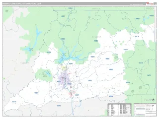 Redding Metro Area Classic style ZIP Code wall map