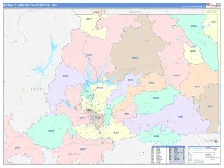 Redding Metro Area ColorCast style ZIP Code wall map
