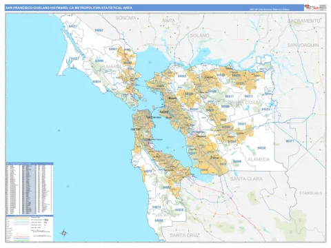 San Francisco–Oakland–Hayward metro area map