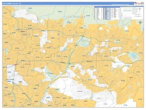 San Gabriel Valley metro area map