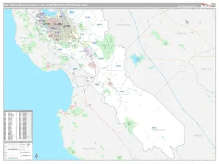 San Jose-Sunnyvale-Santa Clara Metro Area Classic style ZIP Code wall map