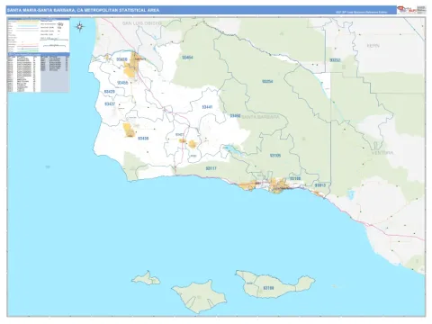 Santa Maria-Santa Barbara metro area map