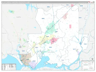 Vallejo-Fairfield Metro Area Classic style ZIP Code wall map