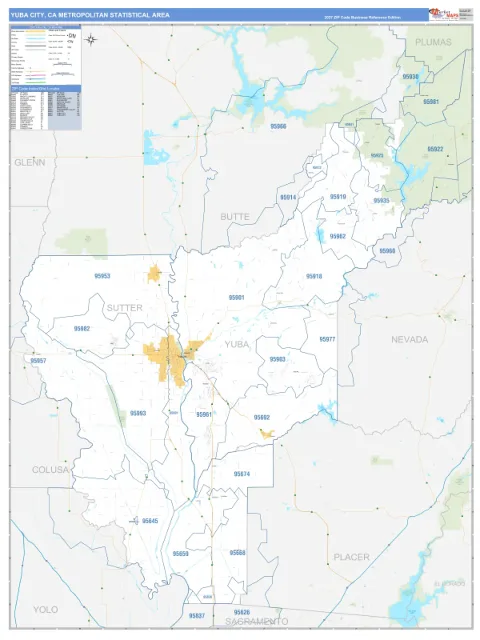 Yuba City metro area map