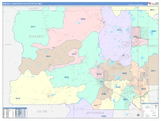 Boulder Metro Area ColorCast style ZIP Code wall map