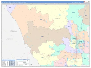 Fort Collins Metro Area ColorCast style ZIP Code wall map