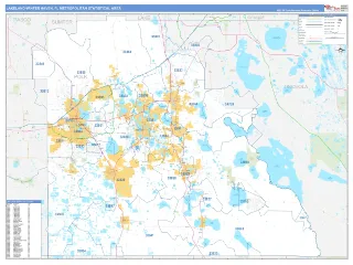 Lakeland-Winter Haven Metro Area Business Reference style ZIP Code wall map