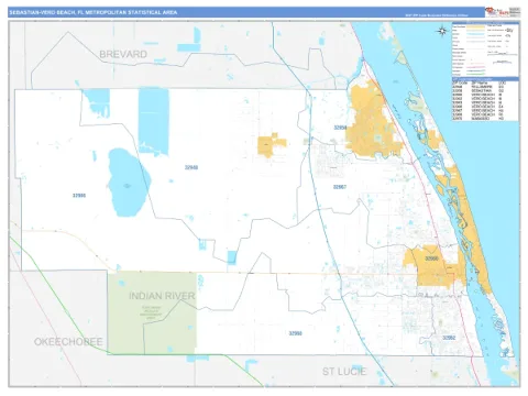 Sebastian-Vero Beach metro area map