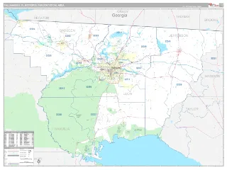Tallahassee Metro Area Classic style ZIP Code wall map