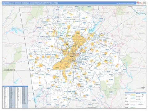 Atlanta-Sandy Springs-Roswell metro area map
