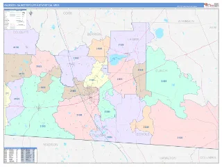 Valdosta Metro Area ColorCast style ZIP Code wall map