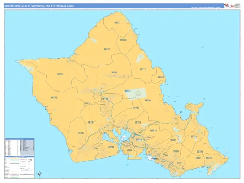 Urban Honolulu metro area map