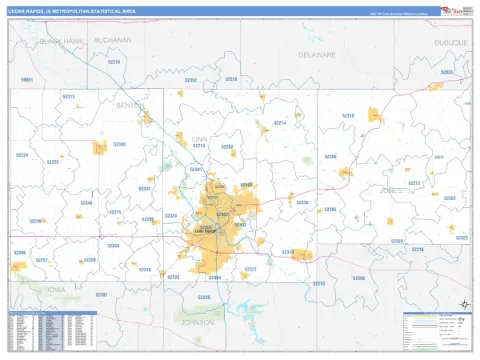 Cedar Rapids metro area map