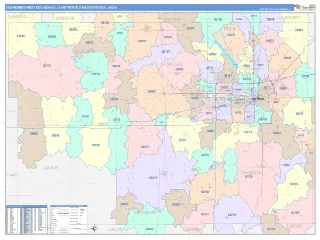 Des Moines-West Des Moines Metro Area ColorCast style ZIP Code wall map