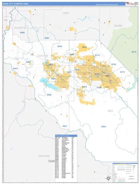 Boise City metro area map