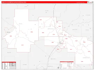 Idaho Falls Metro Area RedLine style ZIP Code wall map