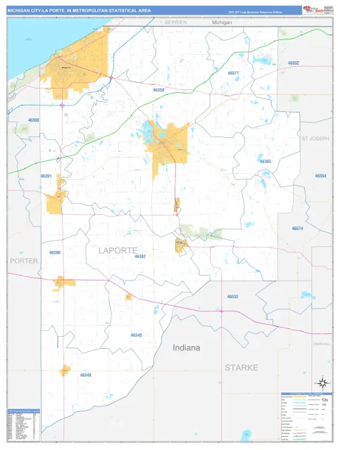 Michigan City-La Porte metro area map